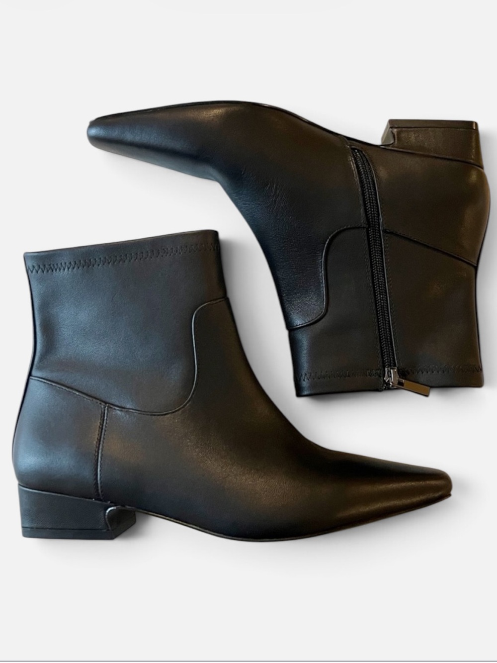 Jason Wu Pointed Black Leather Ankle Boots Size 8.5